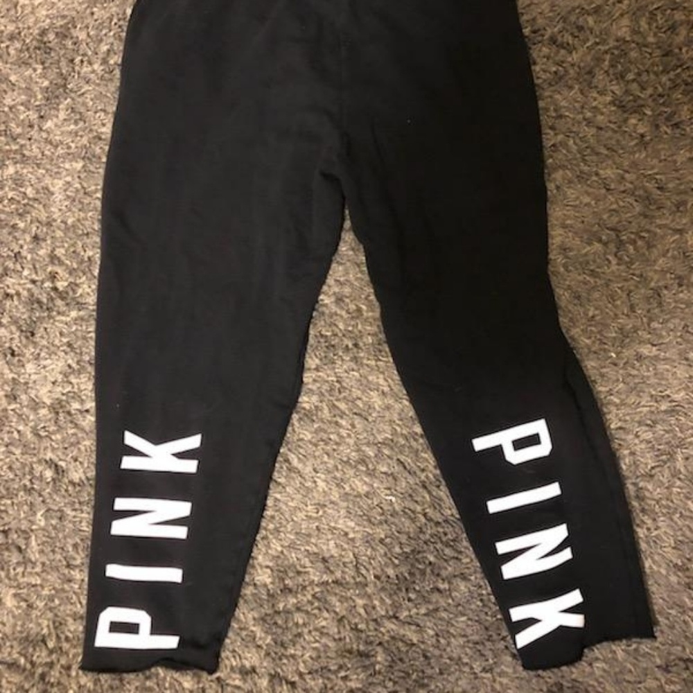 PINK cropped black sweatpants